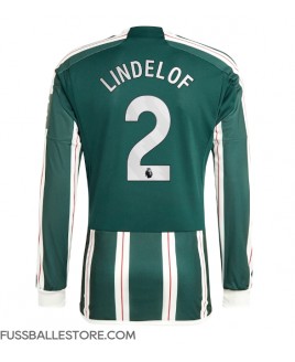 Günstige Manchester United Victor Lindelof #2 Auswärtstrikot 2023-24 Langarm